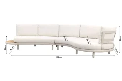 Breeze organische loungeset (L/R) met loungestoel - Naturel/Mokka