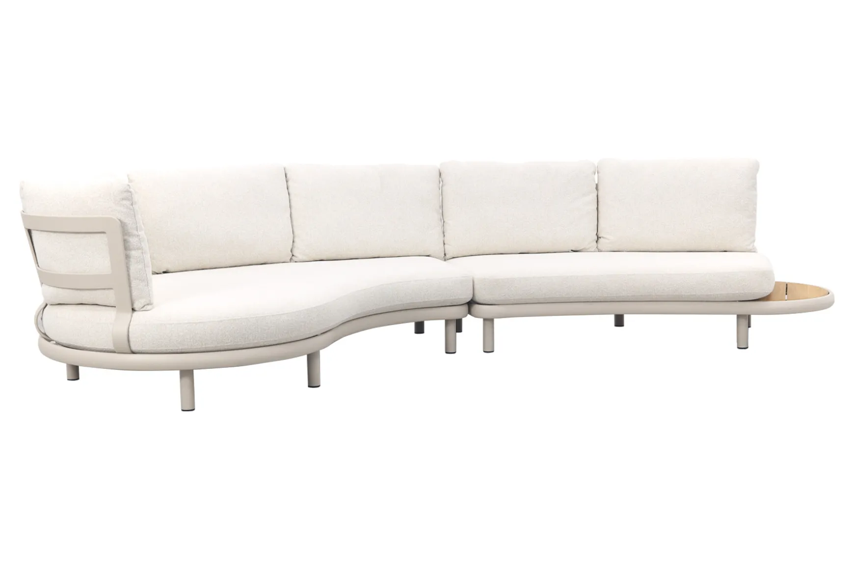 Breeze organische loungeset (L/R) met loungestoel - Naturel/Mokka