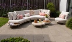 Breeze organische loungeset (L/R) met loungestoel - Naturel/Mokka