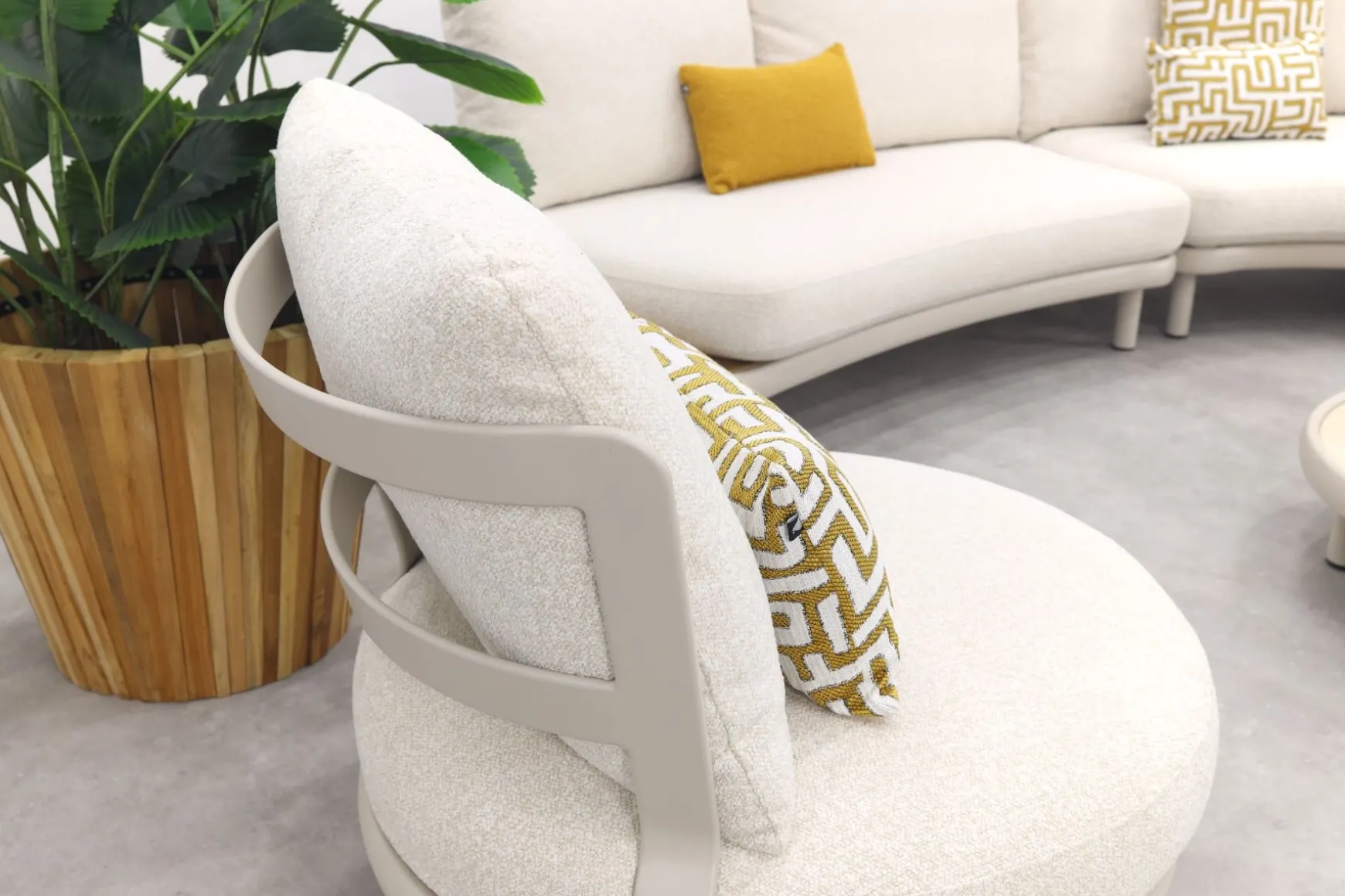 Breeze organische loungeset (L/R) met loungestoel - Naturel/Mokka