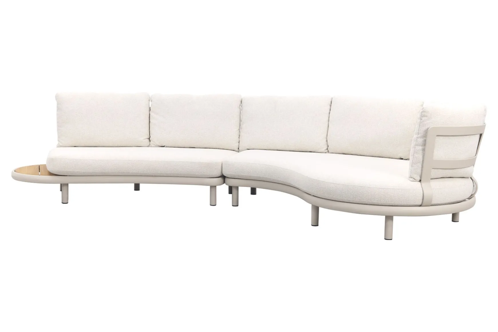 Breeze organische loungeset (L/R) met loungestoel - Naturel/Mokka