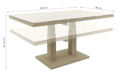 Brooklyn up&down verstelbare tuintafel 140x85 cm. - Latte