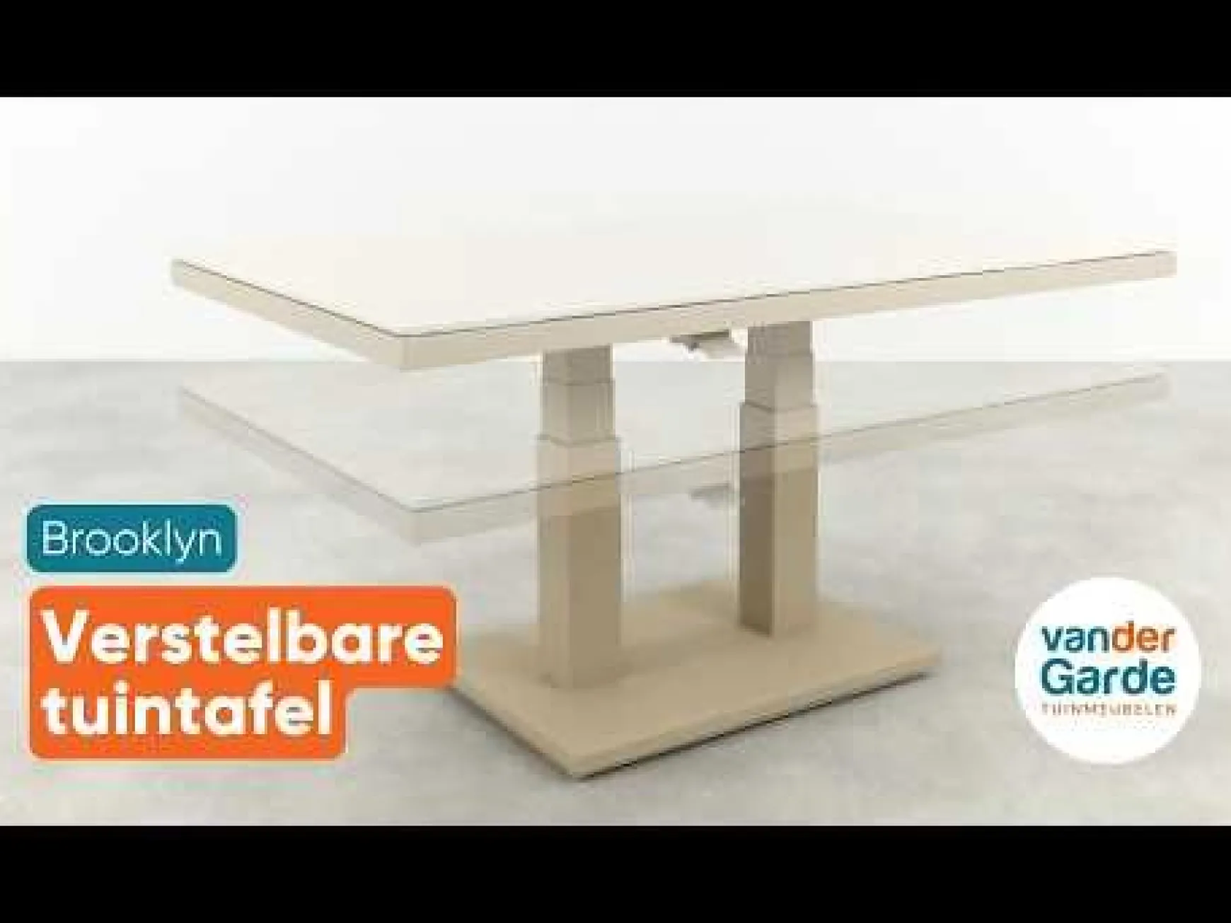 Brooklyn up&down verstelbare tuintafel 140x85 cm. - Latte