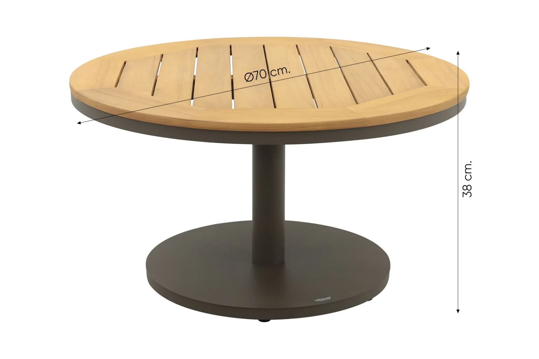 Canto ronde loungetafel Ø70 cm. - Terre/Teak
