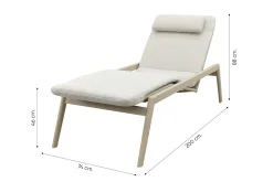 Corfu verrijdbaar ligbed incl. kussen - Latte