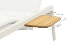 Corfu verrijdbaar ligbed incl. kussen & side table - Latte