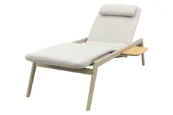 Corfu verrijdbaar ligbed incl. kussen & side table - Latte