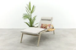 Corfu verrijdbaar ligbed incl. kussen & side table - Latte