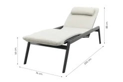 Corfu verrijdbaar ligbed incl. kussen & side table - Royal Grey