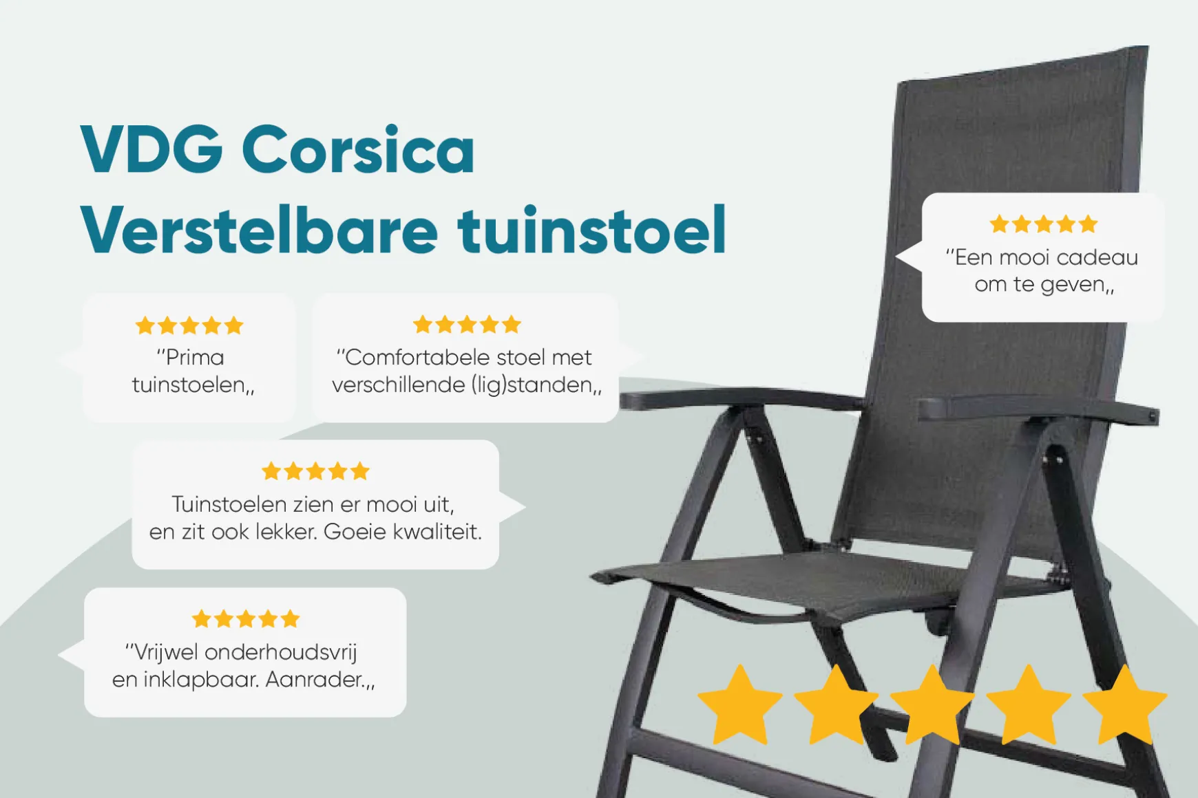 Corsica verstelbare tuinstoel - Antraciet