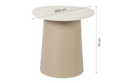 CosiDune vuurtafel set Sandy Beige - compleet met glasset & bijzettafel