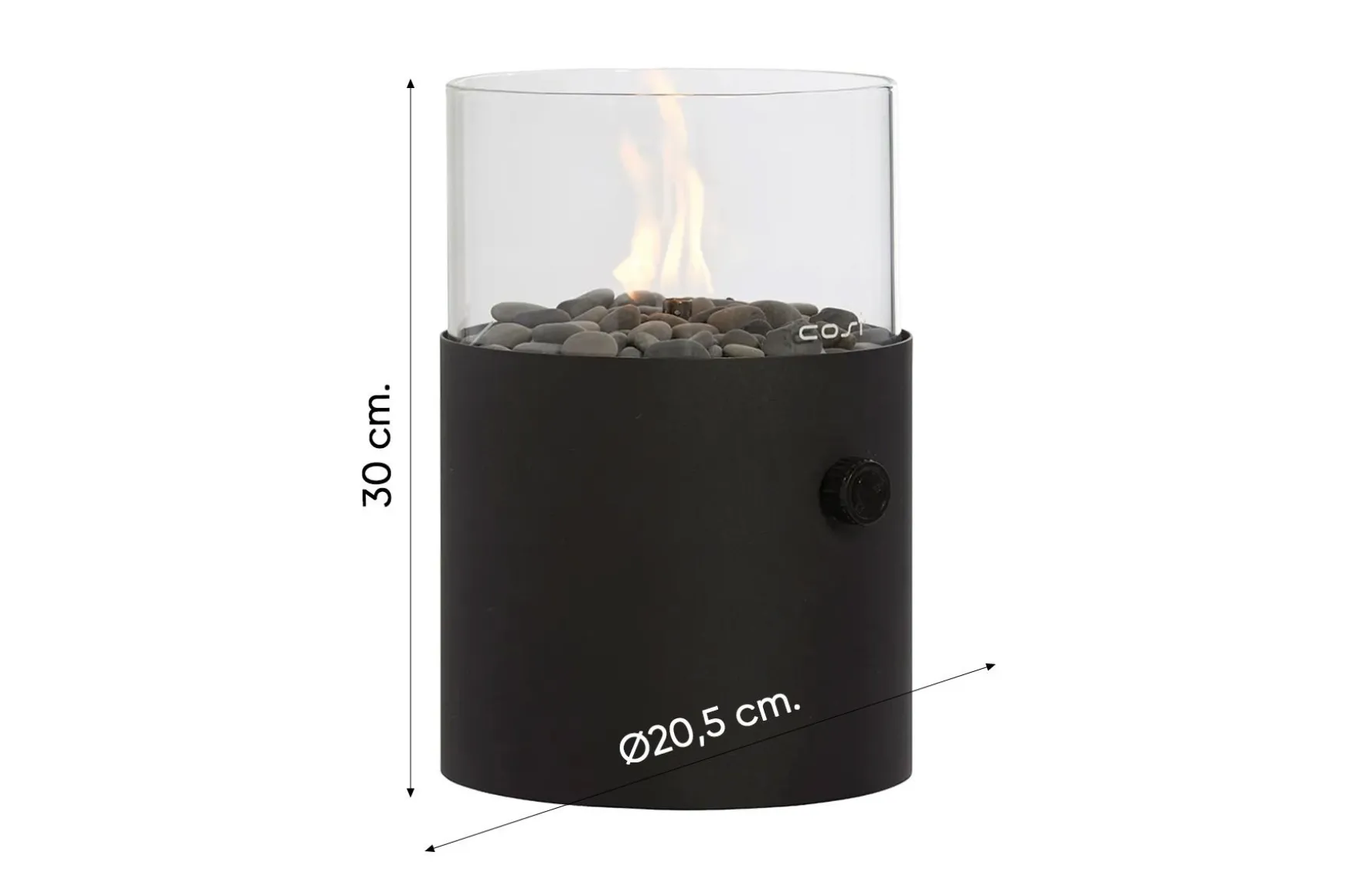 Cosiscoop XL - black - gaslantaarn met gratis gaspatroon