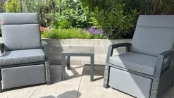 Darwin verstelbare loungestoelen + Atlanta bijzettafel - antraciet