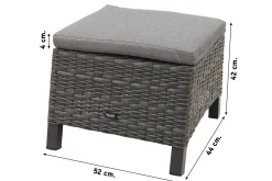 Darwin wicker dining voetenbank - antraciet