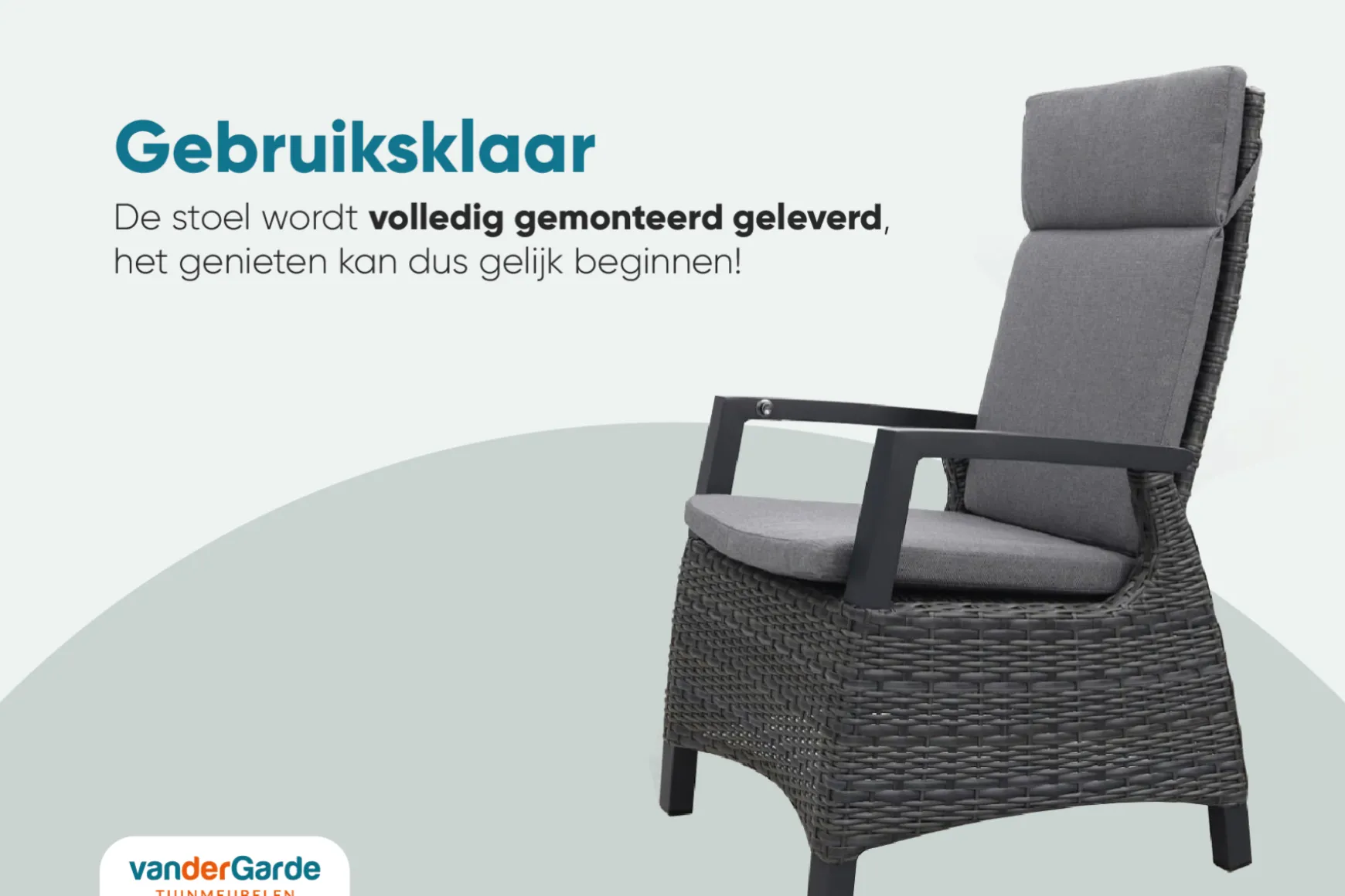 Darwin wicker verstelbare tuinstoel - antraciet