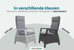 Darwin wicker verstelbare tuinstoel - antraciet