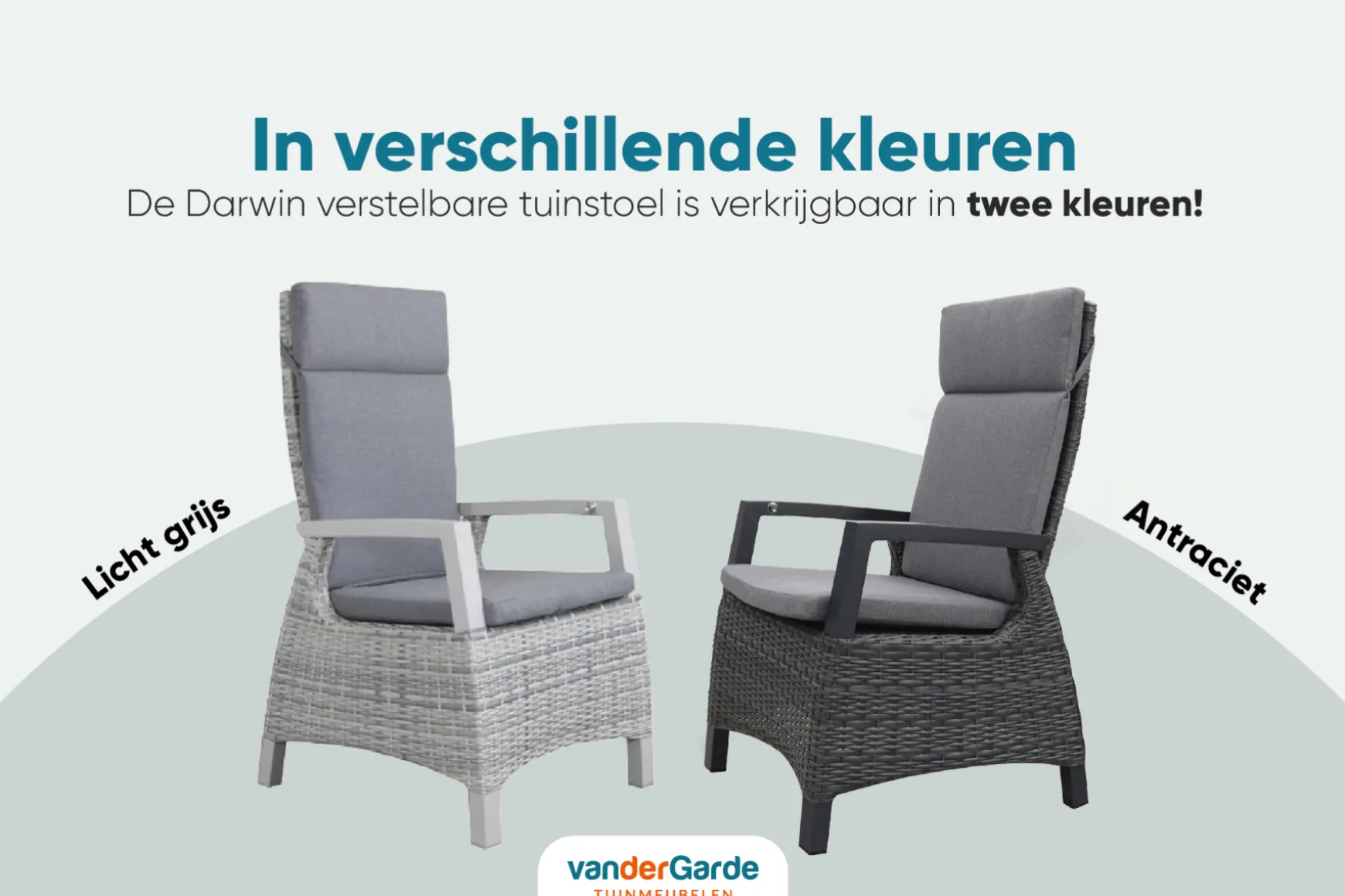 Darwin wicker verstelbare tuinstoel - antraciet
