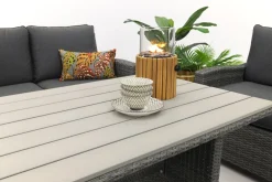 Delta lounge diningset - 6 delig- Organic grey