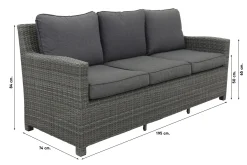 Delta lounge diningset - 6 delig- Organic grey