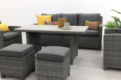 Delta lounge diningset - 6 delig- Organic grey