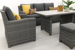 Delta lounge diningset - 6 delig- Organic grey