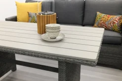 Delta lounge diningset - 6 delig- Organic grey