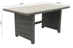Delta lounge diningset - 6 delig- Organic grey