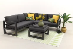 Divan aluminium loungeset - hoekbank - antraciet