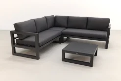 Divan aluminium loungeset - hoekbank - antraciet