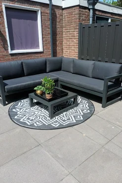 Divan aluminium loungeset - hoekbank - antraciet