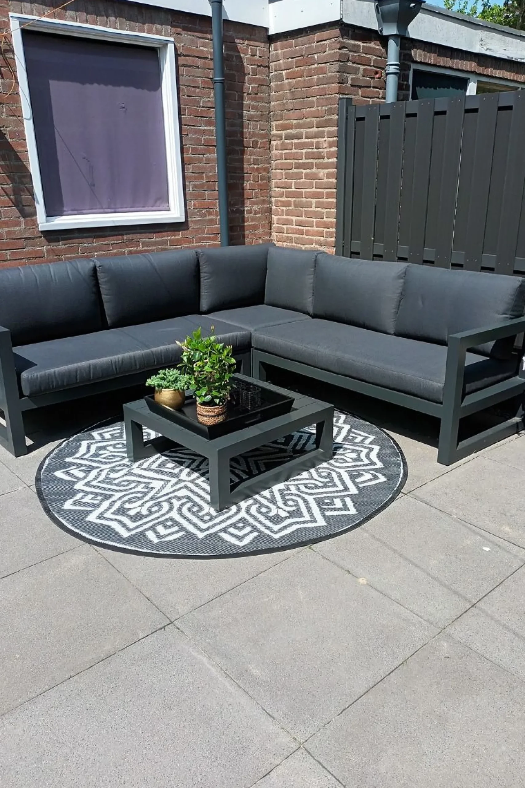 Divan aluminium loungeset - hoekbank - antraciet