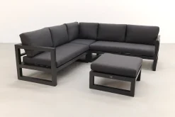 Divan aluminium loungeset - hoekbank - antraciet