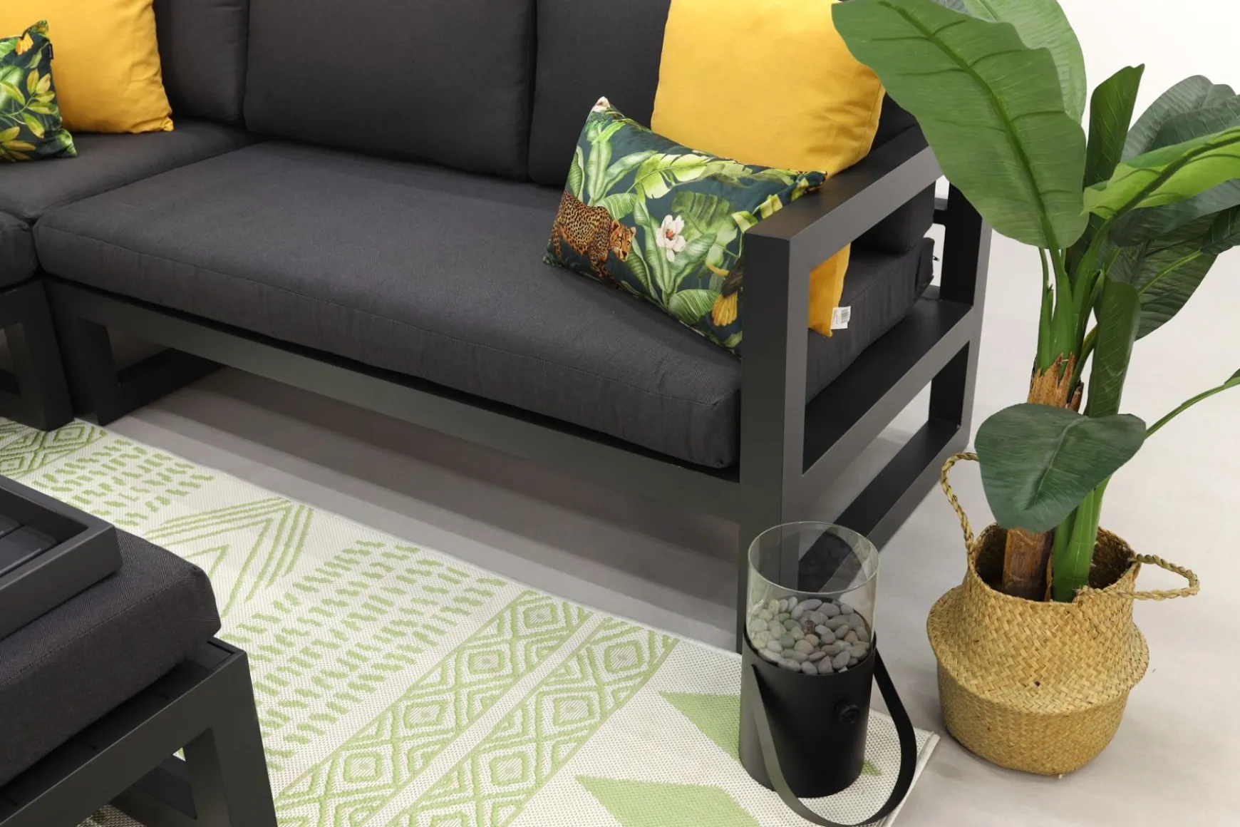 Divan aluminium loungeset - hoekbank - antraciet