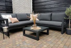 Divan aluminium loungeset - hoekbank - antraciet