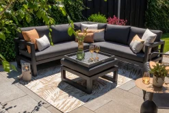 Divan aluminium loungeset - hoekbank - antraciet
