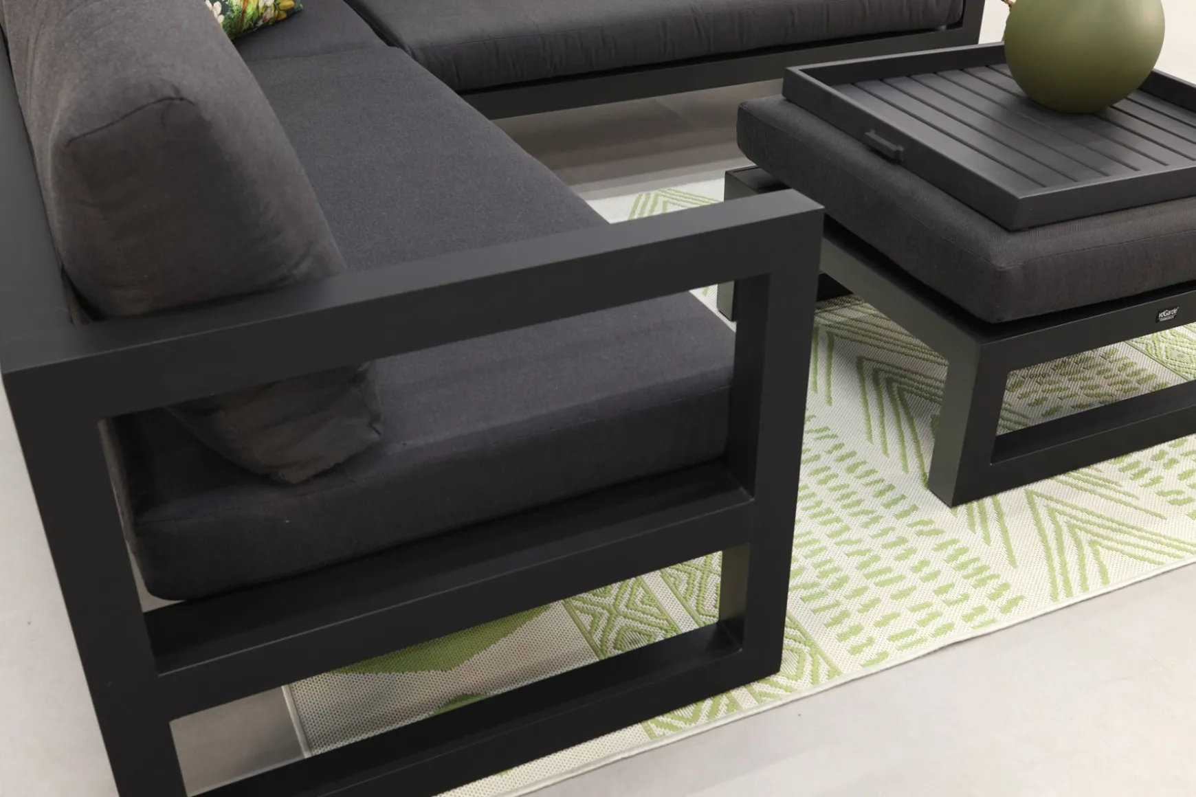 Divan aluminium loungeset - hoekbank - antraciet