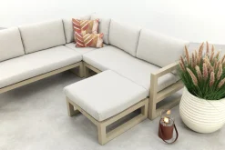 Divan aluminium loungeset - hoekbank - Latte/Beige