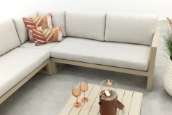 Divan aluminium loungeset - hoekbank - Latte/Beige