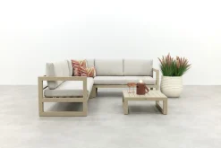 Divan aluminium loungeset - hoekbank - Latte/Beige
