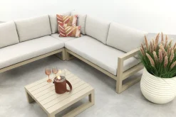 Divan aluminium loungeset - hoekbank - Latte/Beige