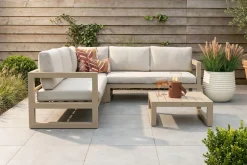 Divan aluminium loungeset - hoekbank - Latte/Beige
