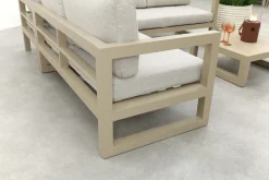 Divan aluminium loungeset - hoekbank - Latte/Beige