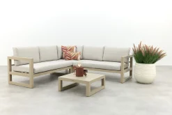 Divan aluminium loungeset - hoekbank - Latte/Beige