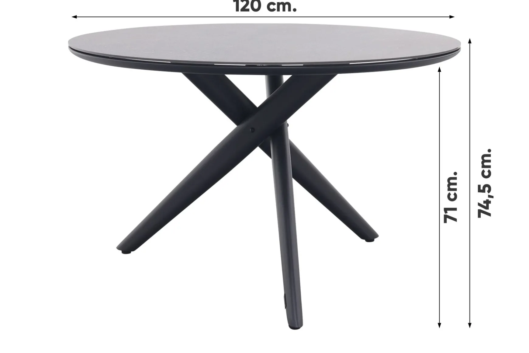 Dublin ronde tuintafel Ø120 cm. - Antraciet