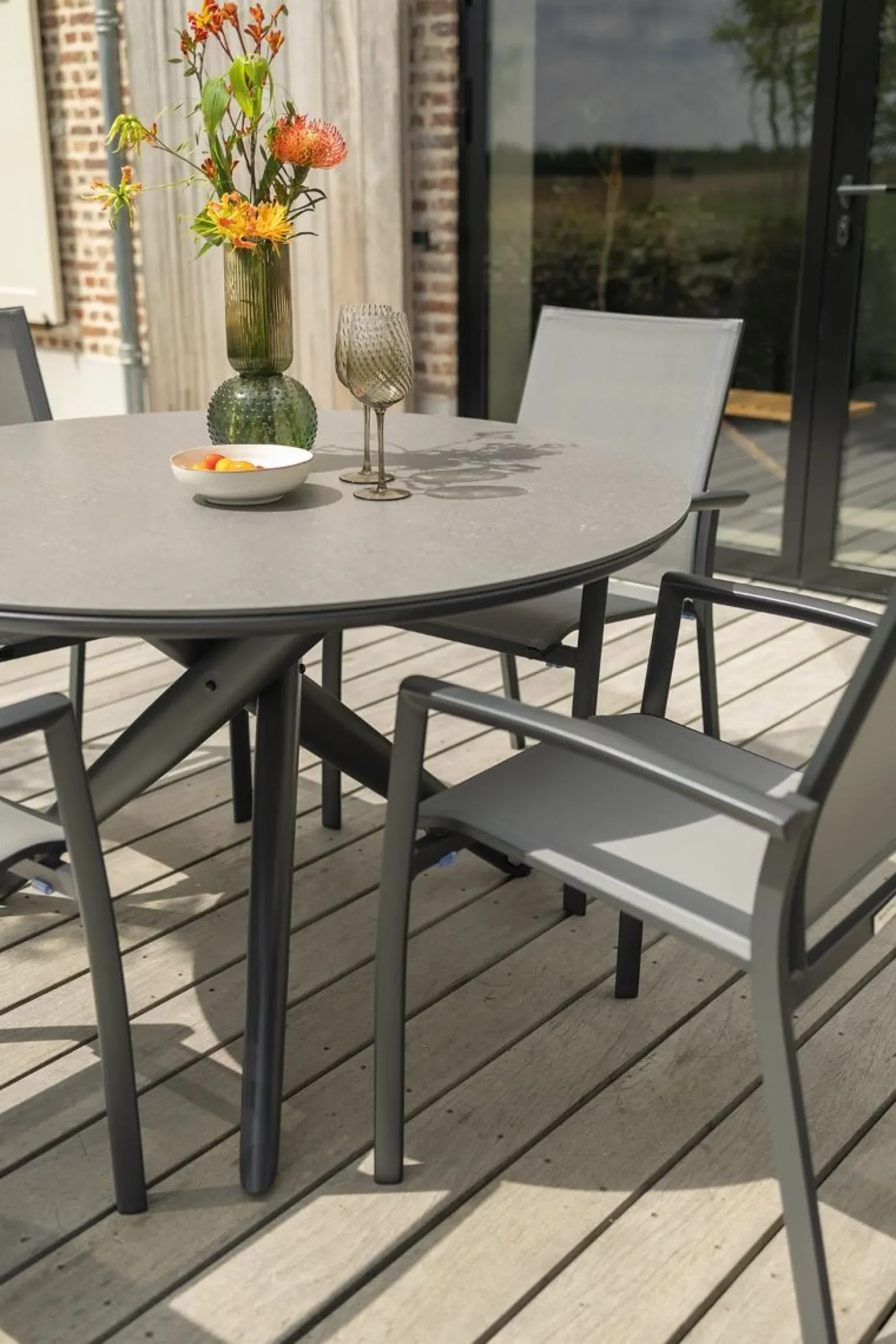 Dublin ronde tuintafel Ø120 cm. - Antraciet