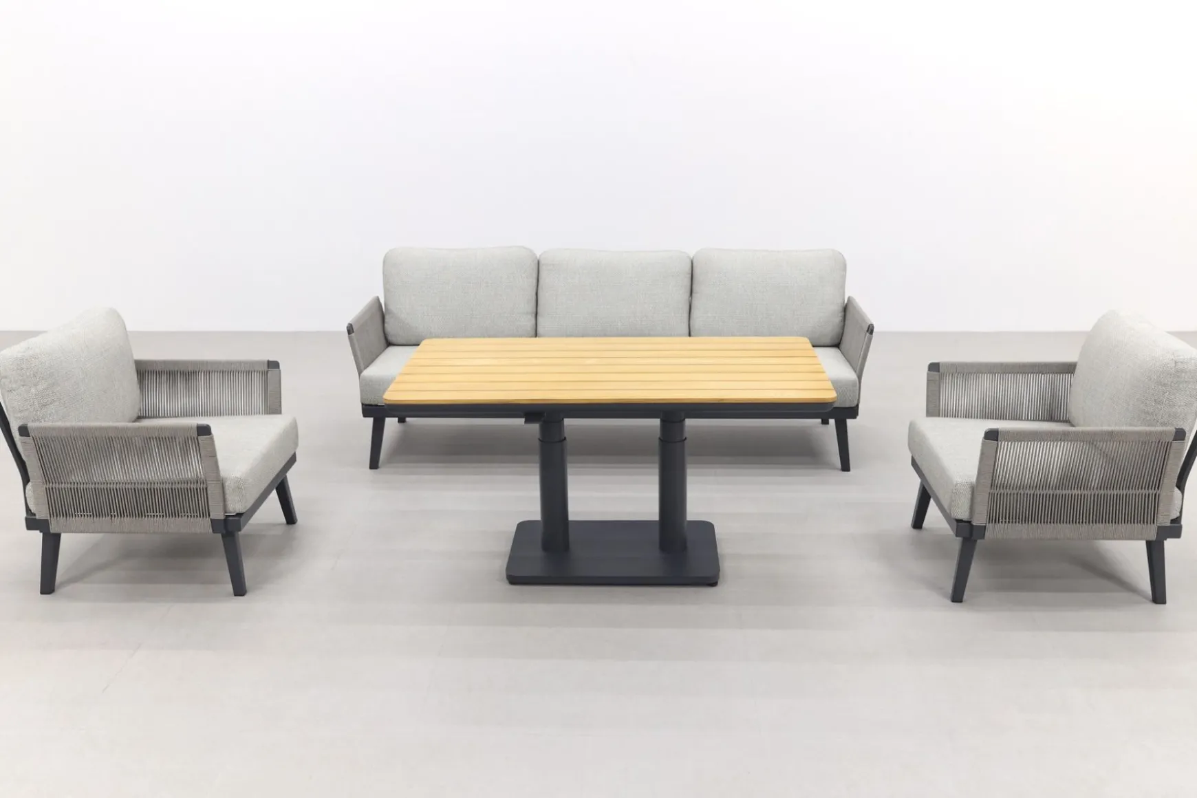 Durban/Medina teak verstelbare stoel-bank loungeset - 4-delig - Op=Op