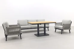 Durban/Medina teak verstelbare stoel-bank loungeset - 4-delig - Op=Op