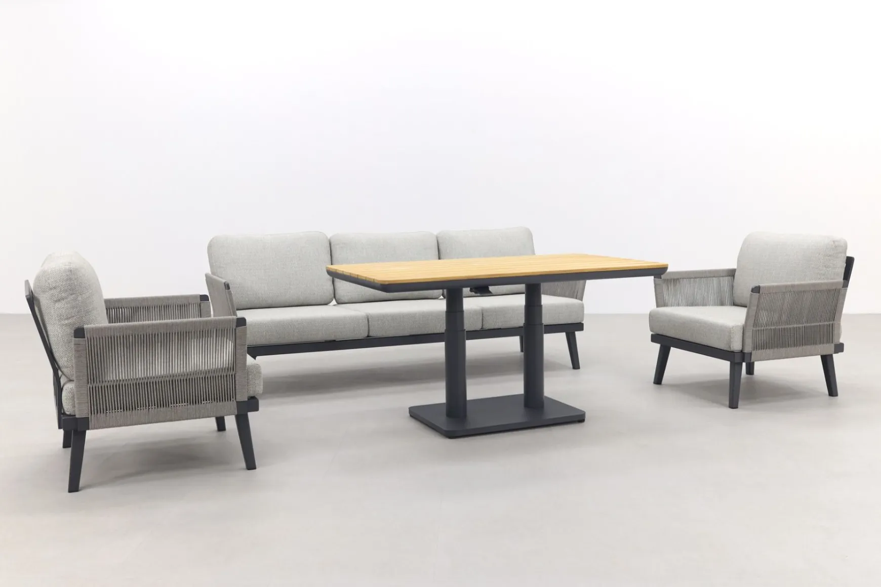 Durban/Medina teak verstelbare stoel-bank loungeset - 4-delig - Op=Op