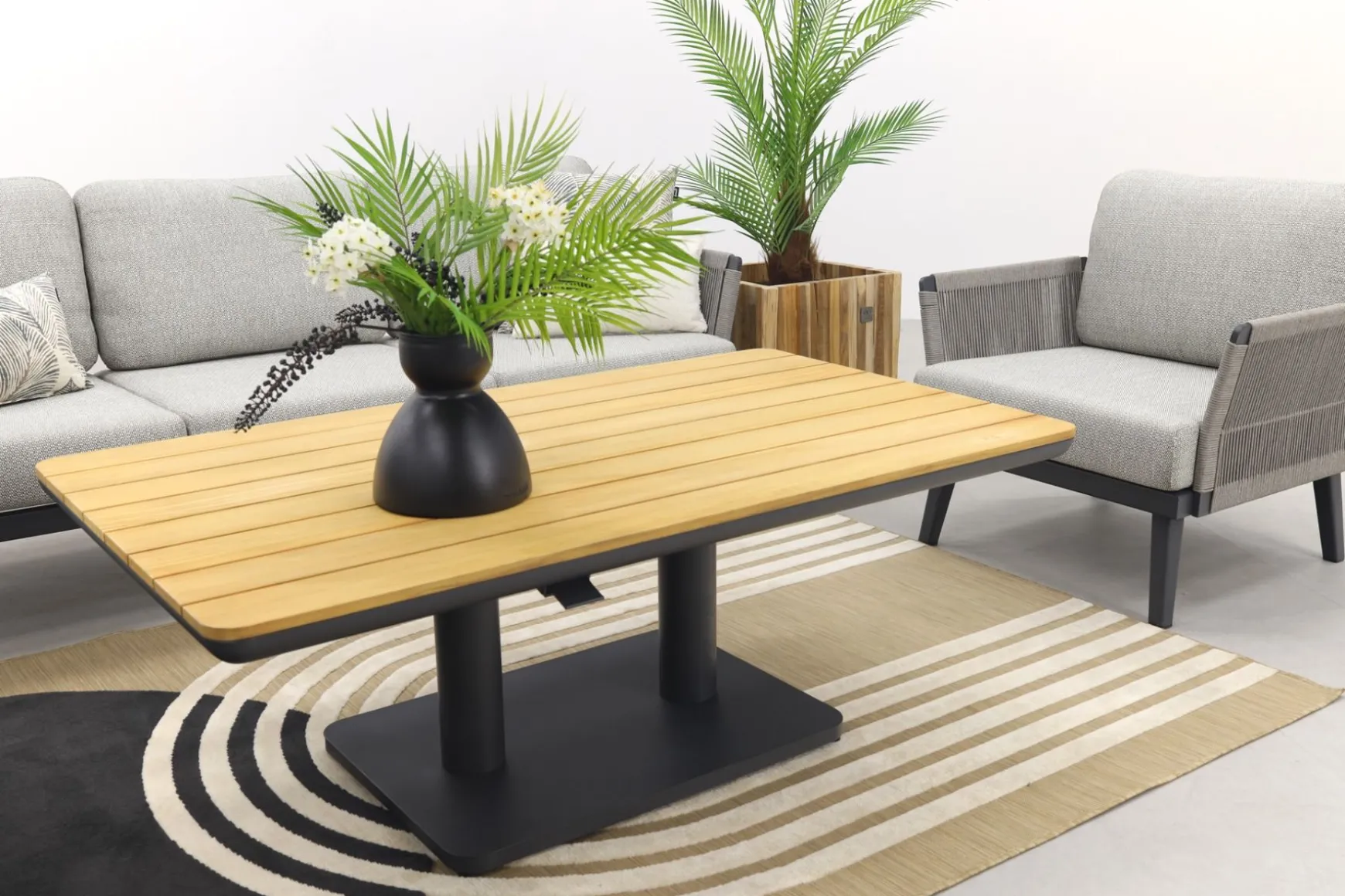 Durban/Medina teak verstelbare stoel-bank loungeset - 4-delig - Op=Op