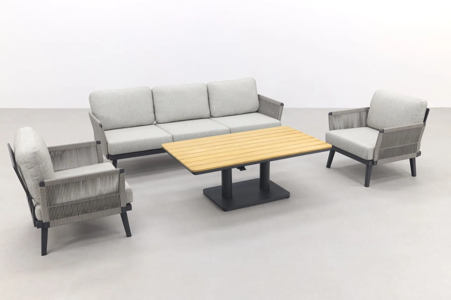 Durban/Medina teak verstelbare stoel-bank loungeset - 4-delig - Op=Op